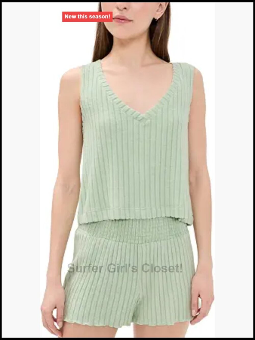 Z Supply Sloane V Neck Rib Tank Top - Lightweight High Stretch Sleeveless